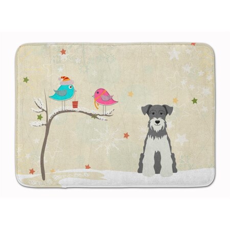 Carolines Treasures Christmas Presents Miniature Schanuzer Machine Washable Memory Foam Mat BB2526RUG